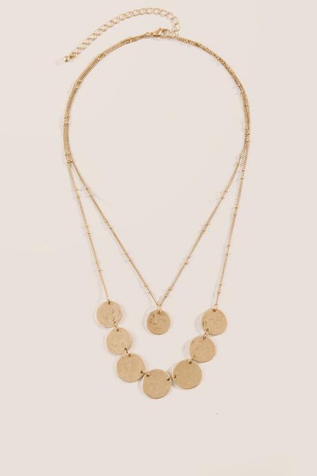 Francesca's Journee Layered Metal Necklace - Gold