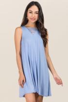 Francesca's Hensley Bar Shift Dress - Oxford Blue