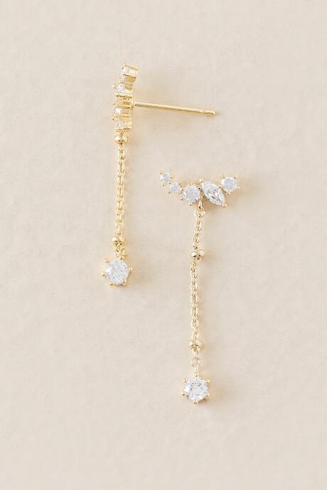 Francesca's Kinley Cubic Zirconia Chain Drop Earring - Gold