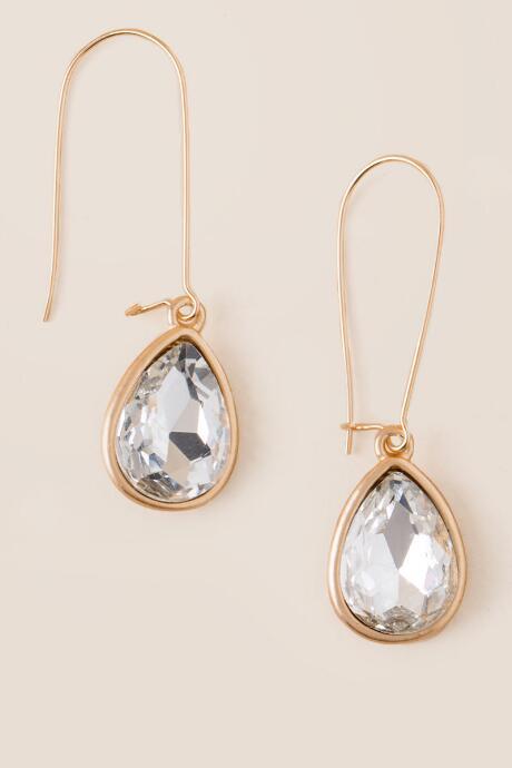 Francesca's Ruth Teardrop Earring - Crystal