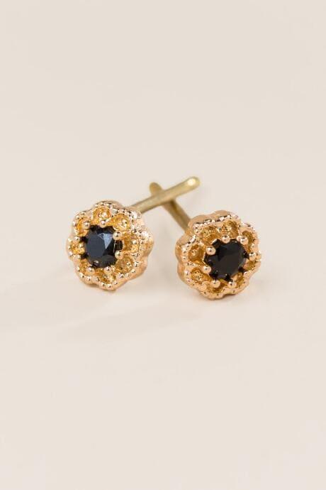 Francesca's Kristie Navy Floral Mini Studs - Navy