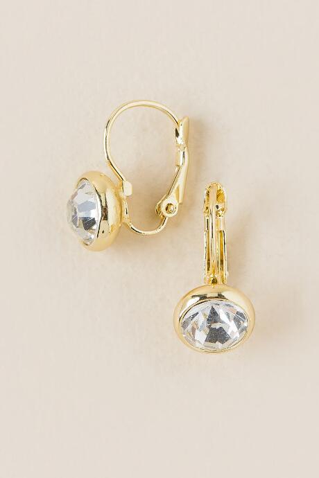 Francesca's Mandi Cubic Zirconia Circle Drop Earring - Crystal