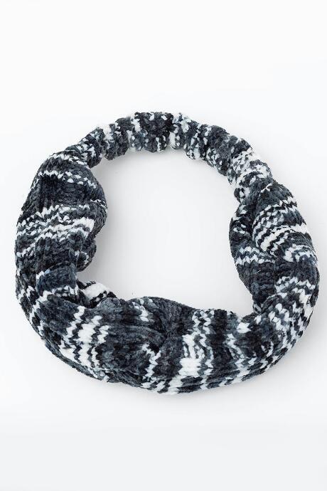 Francesca's Patsey Ribbed Headwrap - Gray