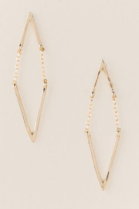 Francesca's Aimee Triangle Chain Drop Earring - Gold