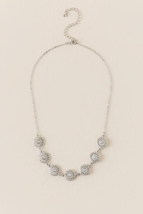Francesca's Altamura Medallion Statement Necklace In Silver - Silver