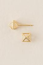 Francesca's Pyramid 3d Stud Earring - Gold