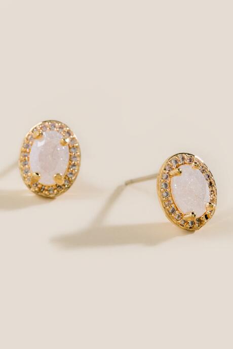 Francesca's Riza Delicate Stud Earrings - Crystal