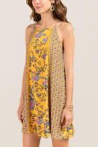 Francesca Inchess Bailee Ladder Crochet Floral Mix Knit Dress - Marigold