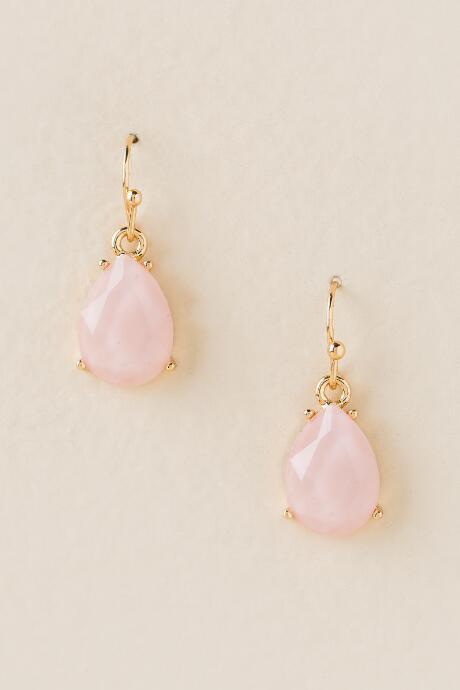 Francesca's Lindsey Delicate Teardrop Earring In Blush - Blush
