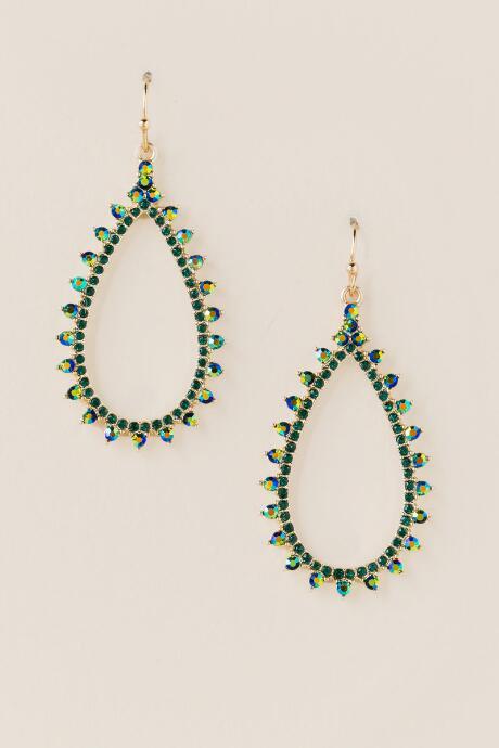 Francesca's Raegan Spiky Pav Teardrop Earring - Emerald