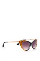 Francesca's Lena Leopard Cat Eye Sunglasses - Leopard