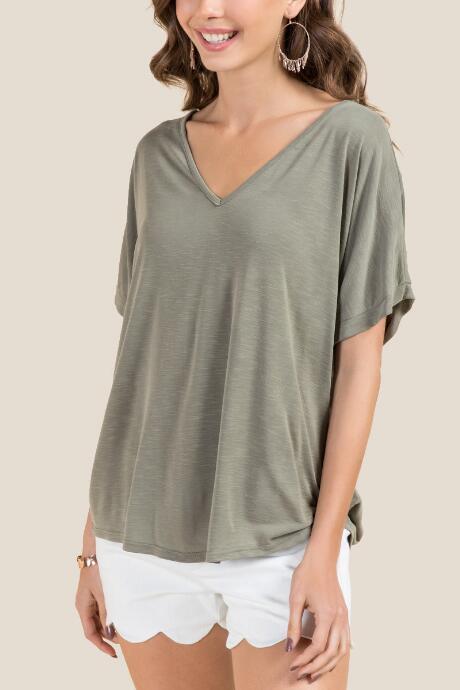 Francesca Inchess Nicole Short Sleeves Tee - Dark Olive