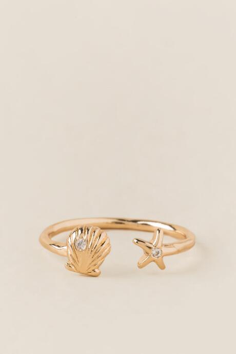 Francesca's Starfish Seashell Open Ring - Gold