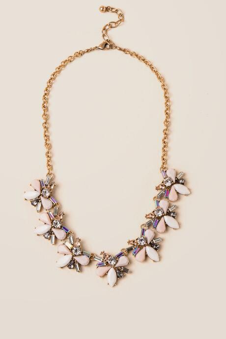 Francesca Inchess Emilee Crystal Statement Necklace - Crisp Champagne