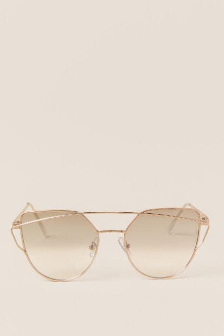 Francesca's Kelsey Wired Frame Sunglasses - White