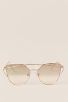 Francesca's Kelsey Wired Frame Sunglasses - White