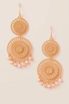Francesca's Pippin Stamped Circle Drop Earring - Pale Pink