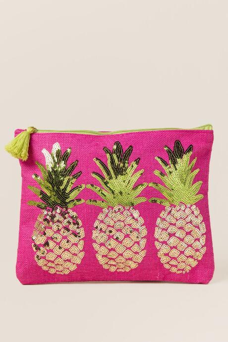 Francesca's Carrie Pineapple Pouch - Pink