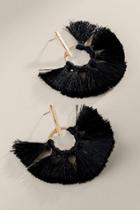 Francesca's Jill Metal Bar Tassel Earrings - Black