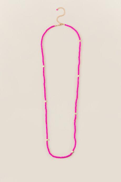 Francesca's Kai Neon Pink Beaded Necklace - Neon Pink