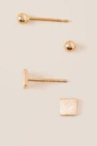 Francesca's Briley Gold Stud Set - Gold