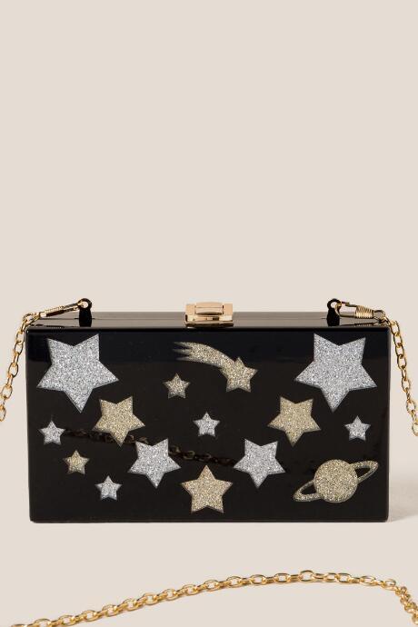 Francesca Inchess Zenon Galaxy Acrylic Clutch - Black