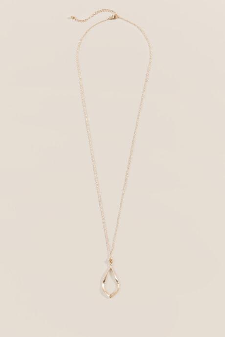 Francesca's Beth Open Teardrop Necklace - Gold
