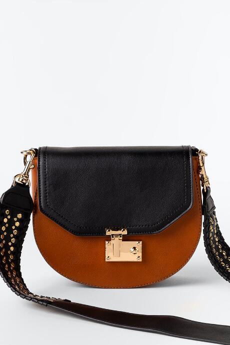 Francesca's Christina Embellished Strap Crossbody - Tan
