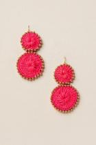 Francesca's Costa Rica Woven Double Drop Earring - Neon Pink