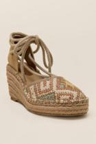 Mojo Moxy Zulu Lace Up Espadrille Wedge - Natural