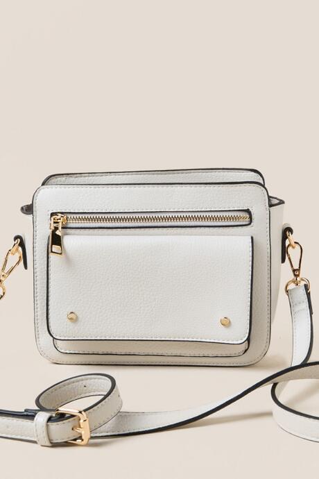 Francescas Lisette Front Pocket Crossbody - Ivory