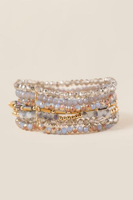Francesca's Lisbeth Stretch Bracelet Set - Light Blue