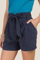 Francesca's Madalyn Faux Suede Shorts - Navy