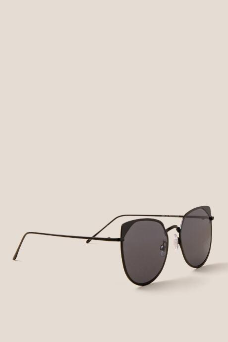 Francesca's Amy Metallic Sunglasses - Black