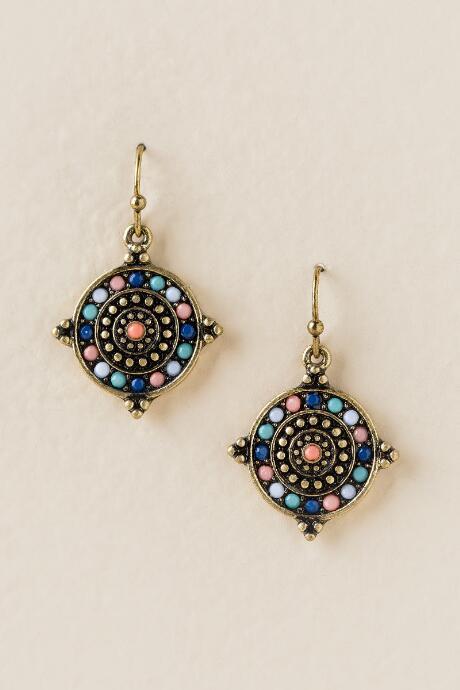 Francesca's Dawn Multi Bead Circle Drop Earring - Multi