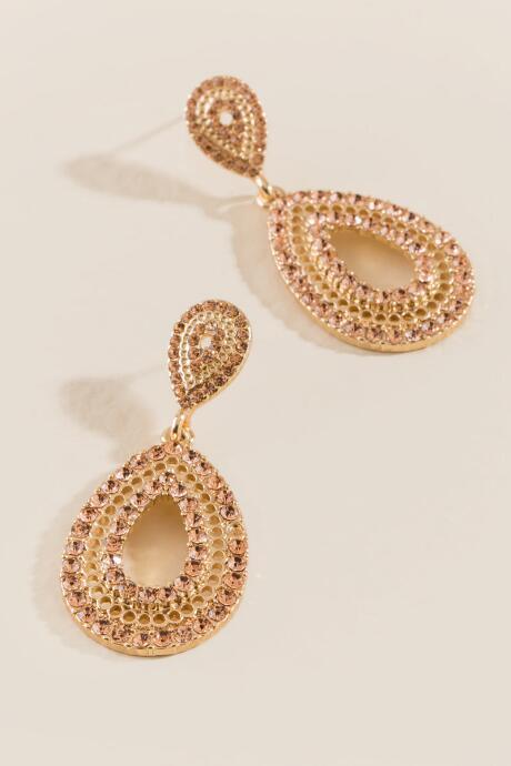 Francesca's Sarafina Open Teardrop Earrings - Champagne