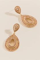 Francesca's Sarafina Open Teardrop Earrings - Champagne