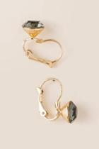 Francesca's Kenzie 2k Round Stone Drop Earring - Black