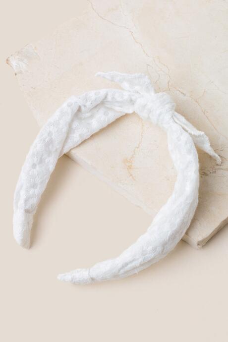 Francesca's Kaylee Eyelet Headband - White