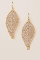 Francesca's Tiffany Leaf Drop Earrings - Gold