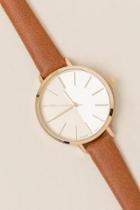 Francesca's Nadine Minimal Two Tone Watch - Cognac