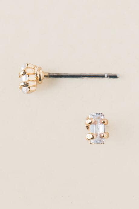Francesca's Tamora Baguette Stud Earring - Crystal