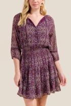 Francesca's Jess Cinched Peasant Dress - Purple