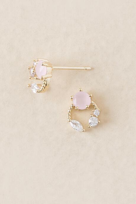 Francesca's Annia Cubic Zirconia Stud Earring - Blush