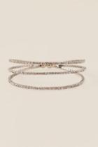 Francesca's Kinsley Triple Row Bangle In Silver - Silver