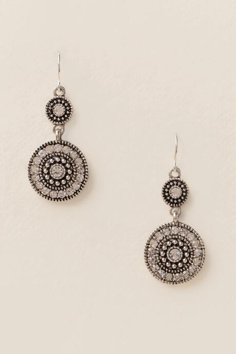 Francesca's Tatyana Double Circle Drop Earring In Silver - Silver