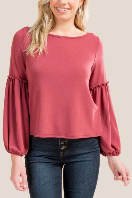 Francesca Inchess Rosalie Statement Sleeve Top - Heather Gray