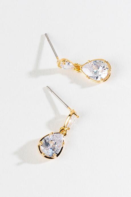 Francesca Inchess Priscilla Cz Mini Teardrop Earrings - Crystal
