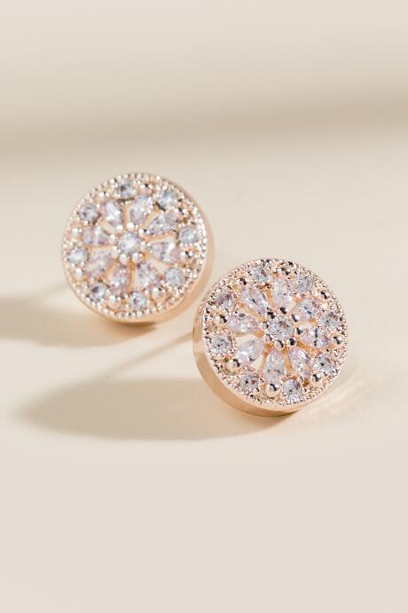 Francesca's Carrie Cubic Zirconia Circle Studs - Crystal