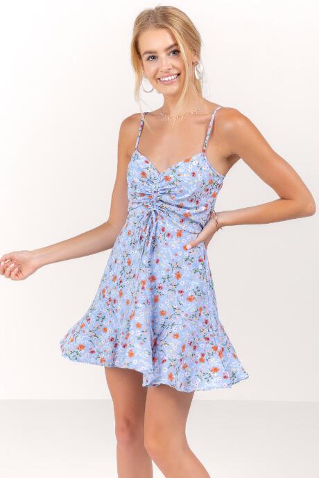 Francesca Inchess Sara Floral A-line Dress - Blue